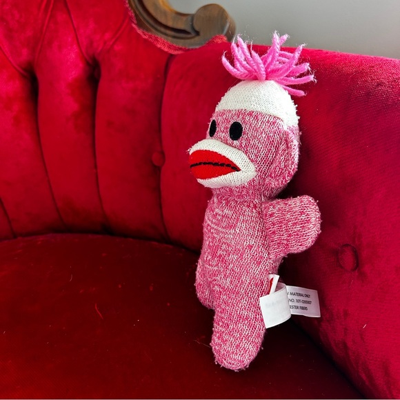 Schylling Red/Pink Sock Monkey 7 inches Stuffed Animal Set of 2 - Picture 9 of 12